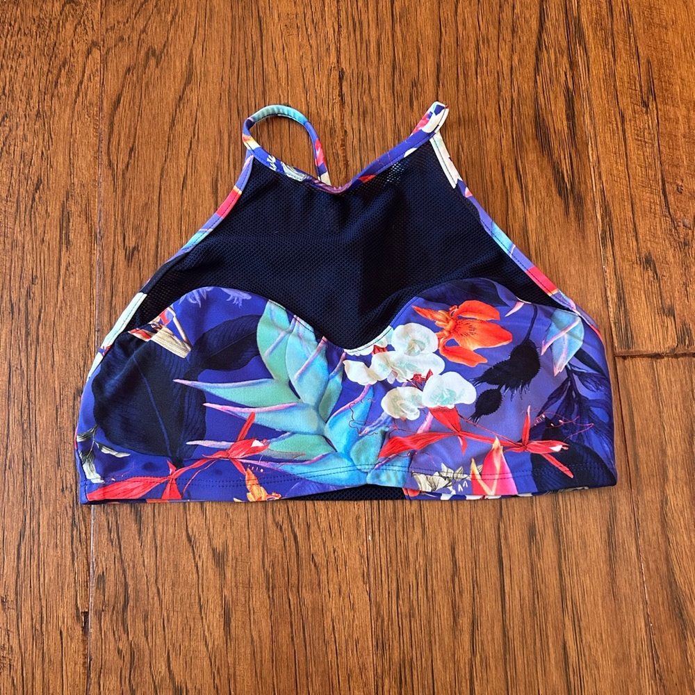 EUC Athleta Tropical Floral Mesh Bikini Top Size M